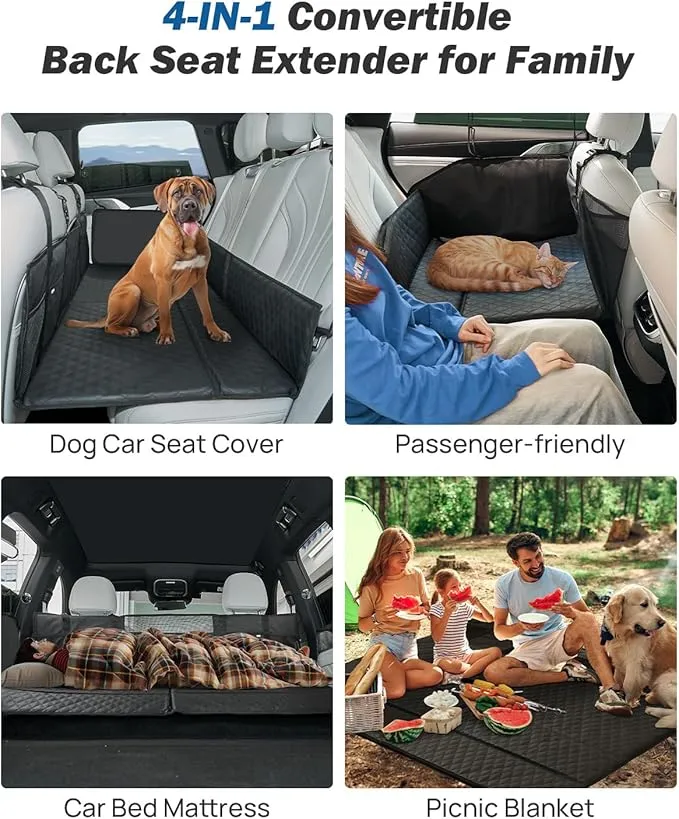 JOYTUTUS Non-Inflatable Car Bed Mattress, Folding Car Bed Mattress for SUV, Portable Camping Mattress with Storage Function, Back Seat Travel Mattress for Camping Sleeping
