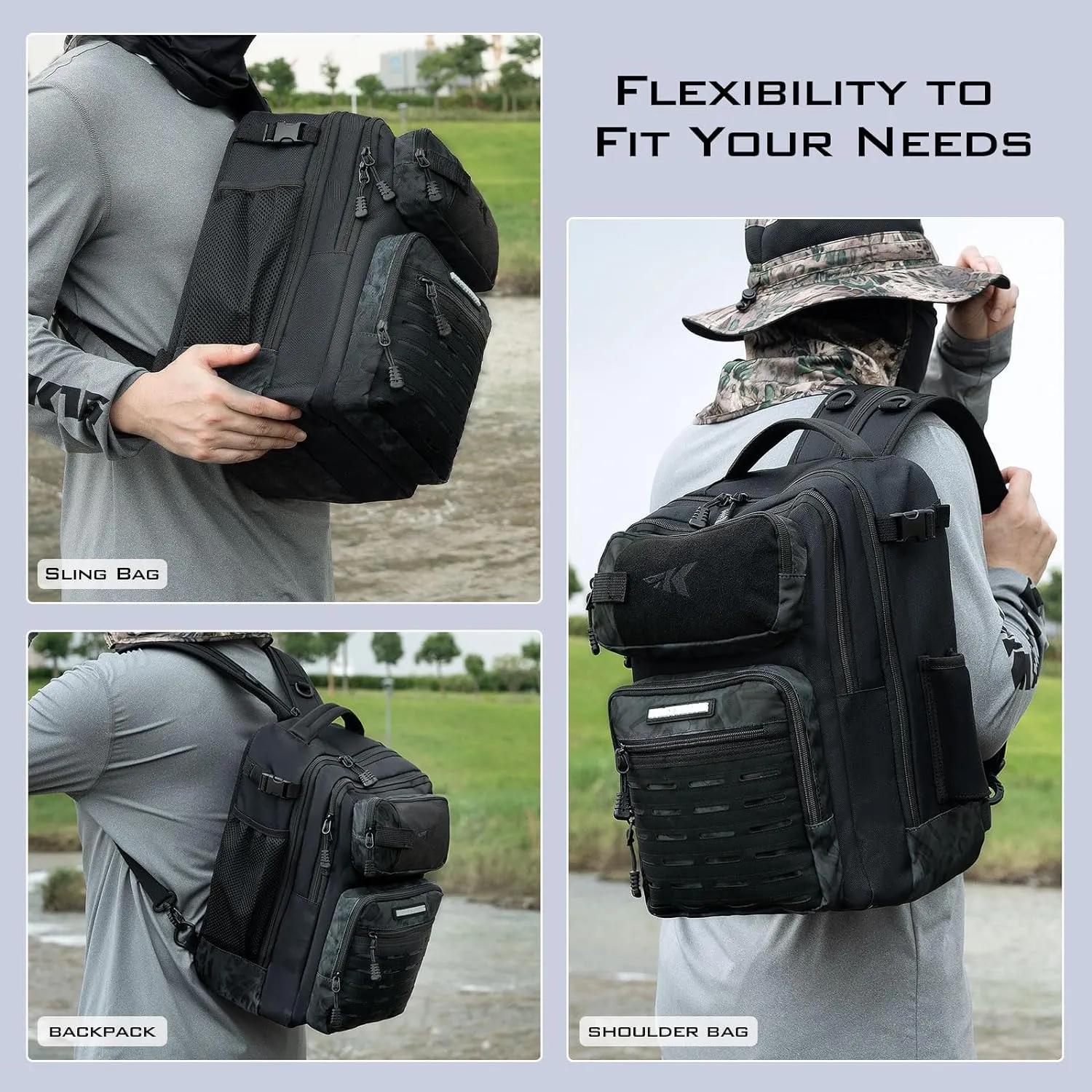KastKing BlowBak Tactical Sling Tackle Bag-Lightweight Fishing Backpack Storge Fishing Gear and Equipment,Gift for Men