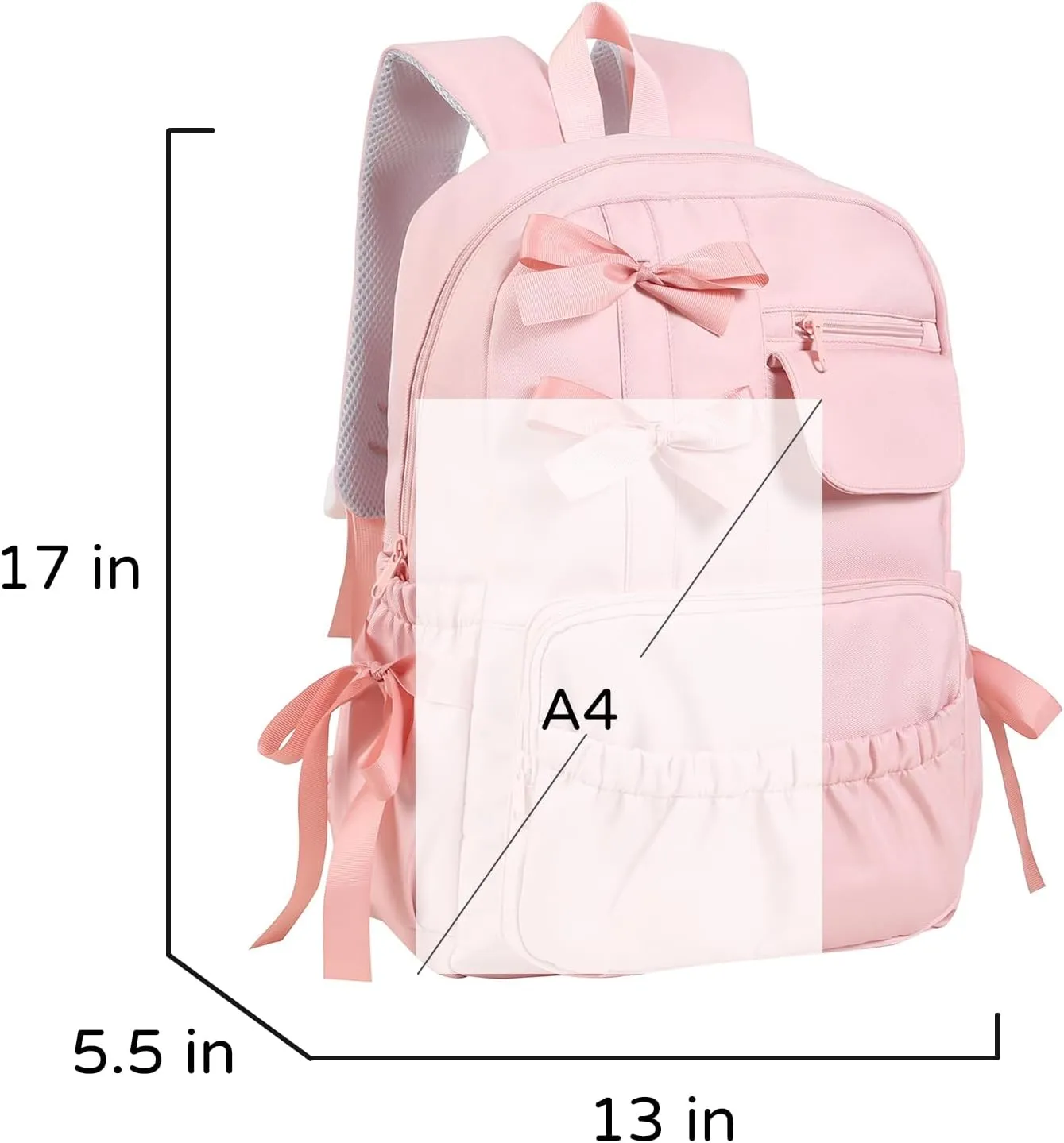 Kawaii Coquette Backpack with Bows for Teen Girls School Bookbag Aesthetic Dance Bag