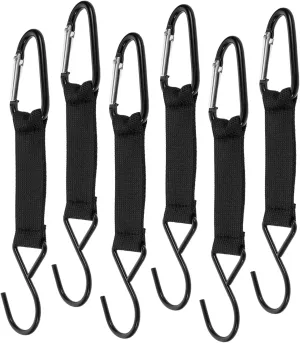 KESYOO 6pcs Multifunctional Outdoor Hook Aluminum Carabiner Clip with Strap for Hiking Backpacking Climbing and Trekking Gear Lightweight and Versatile Design