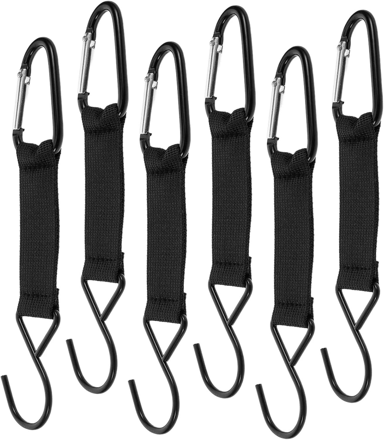 KESYOO 6pcs Multifunctional Outdoor Hook Aluminum Carabiner Clip with Strap for Hiking Backpacking Climbing and Trekking Gear Lightweight and Versatile Design