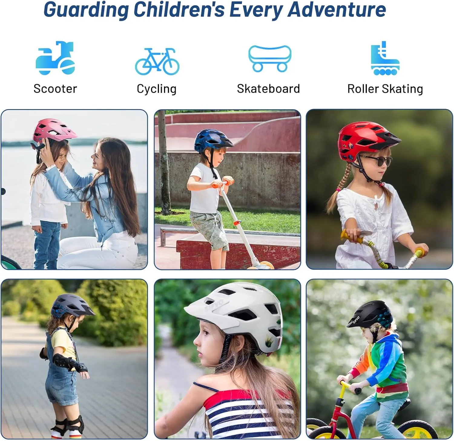 Kids Bike Helmet for Boys & Girls Ages 3-5-8-14,Lightweight Adjustable Bicycle Helmet with Visor & Reflective Strap，CPSC Certified for Cycling, Skating, Scooters, from Toddler to Youth，2 Sizes
