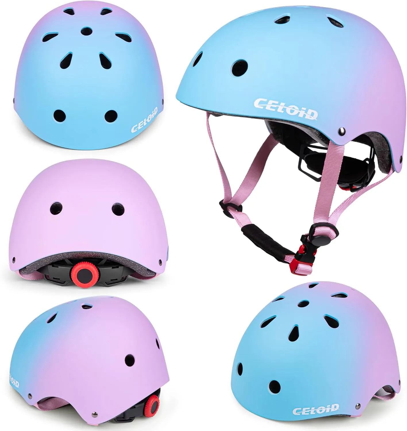 Kids Bike Skateboard Helmet Pad Set,Toddler Cyling Protective Gear Knee & Elbow Pads Wrist Guards for 5-8-10-12-14-16 Years Girls Boys Bicycle Scooter Roller Skate Inline Skating Rollerblading