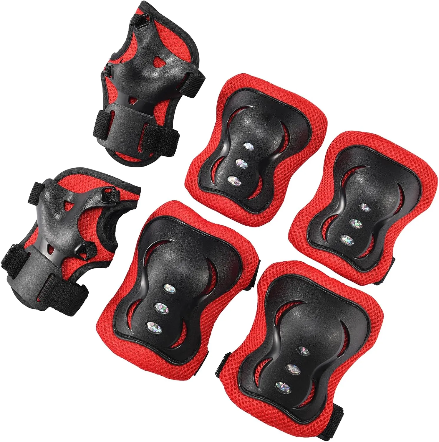 Kids Skateboard Helmet and Knee Pads Elbow Pads Wrist Guards Bike Helmet Boys Girls Protective Gear Set Adjustable for 5-12 Years Bicycle Roller Skates Scooter Sports Protection