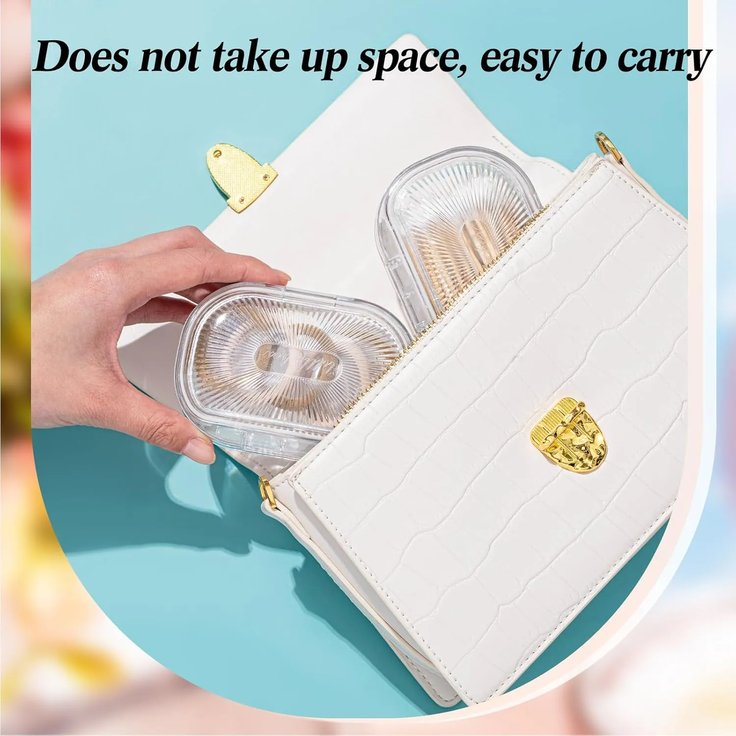 Kigley 4 Pcs Hair Tie Container Small Portable Travel Cotton Swab Holder Flosser Dispenser with Lid Plastic Box Beads Storage Containers for Small Items, 3.94 x 2.76 Inch (White)