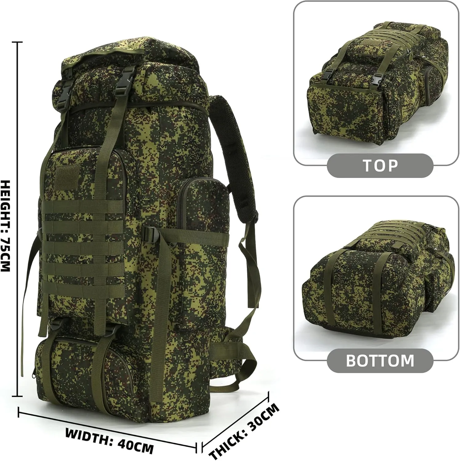 King'sGuard 70L Camping Hiking Backpack Tactical Backpack Military Molle Rucksack Backpack for Outdoor