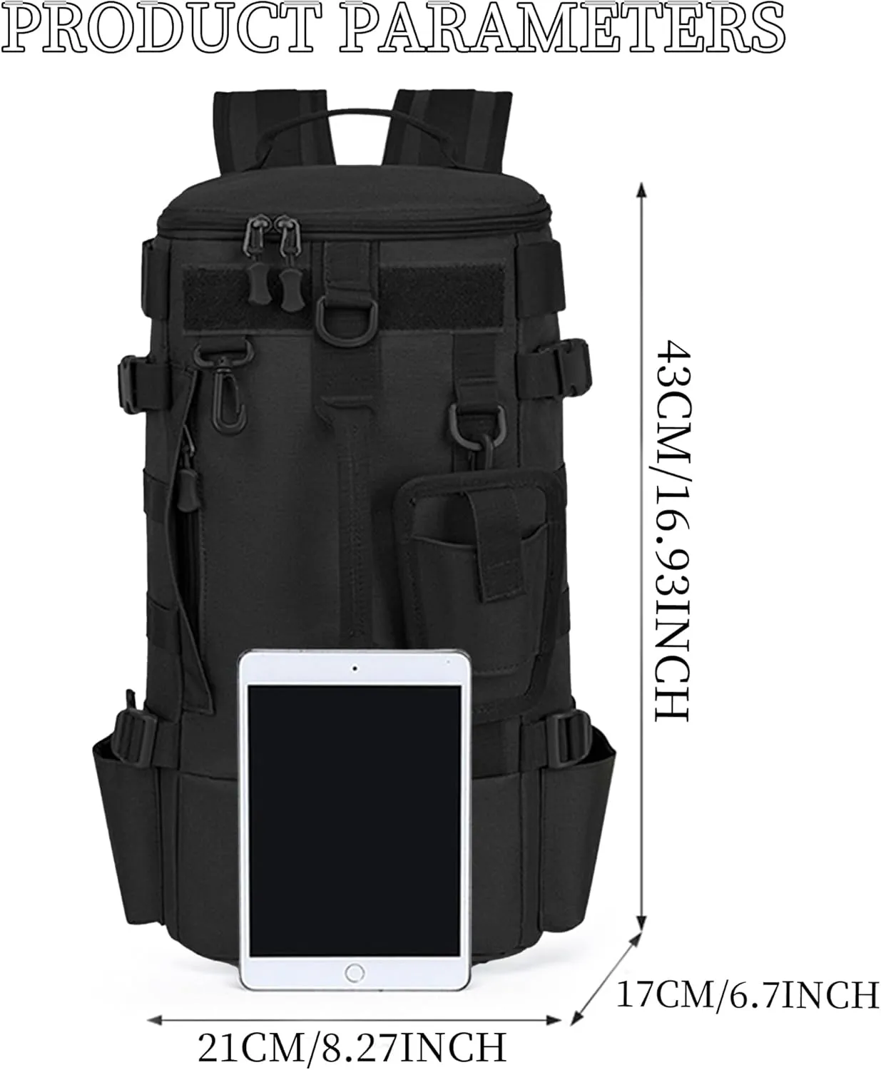King'sGuard Fishing Backpack with Rod Holders Water-Resistant Fishing Tackle Bag Fishing Tackle Backpack for Fishing Gear and Equipment (Black)