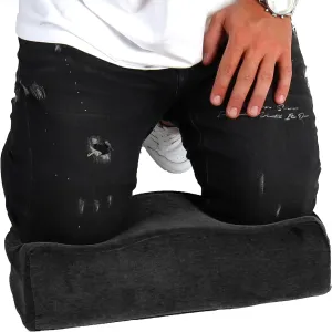 Kneeling Pad Comfort Memory Foam - Extra Thick Knee Cushion Floor Sitting for Work, Mechanics, Construction, Gardening, Yoga, Bath Kneeler for Baby Bath -Provide Support for Knees & Elevation (Black)