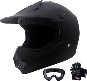 KRN Youth Kids Off-Road Helmet KY-B12 ATV Helmet DOT Approved- Motorcycle Motocross Dirt Bike Helmet