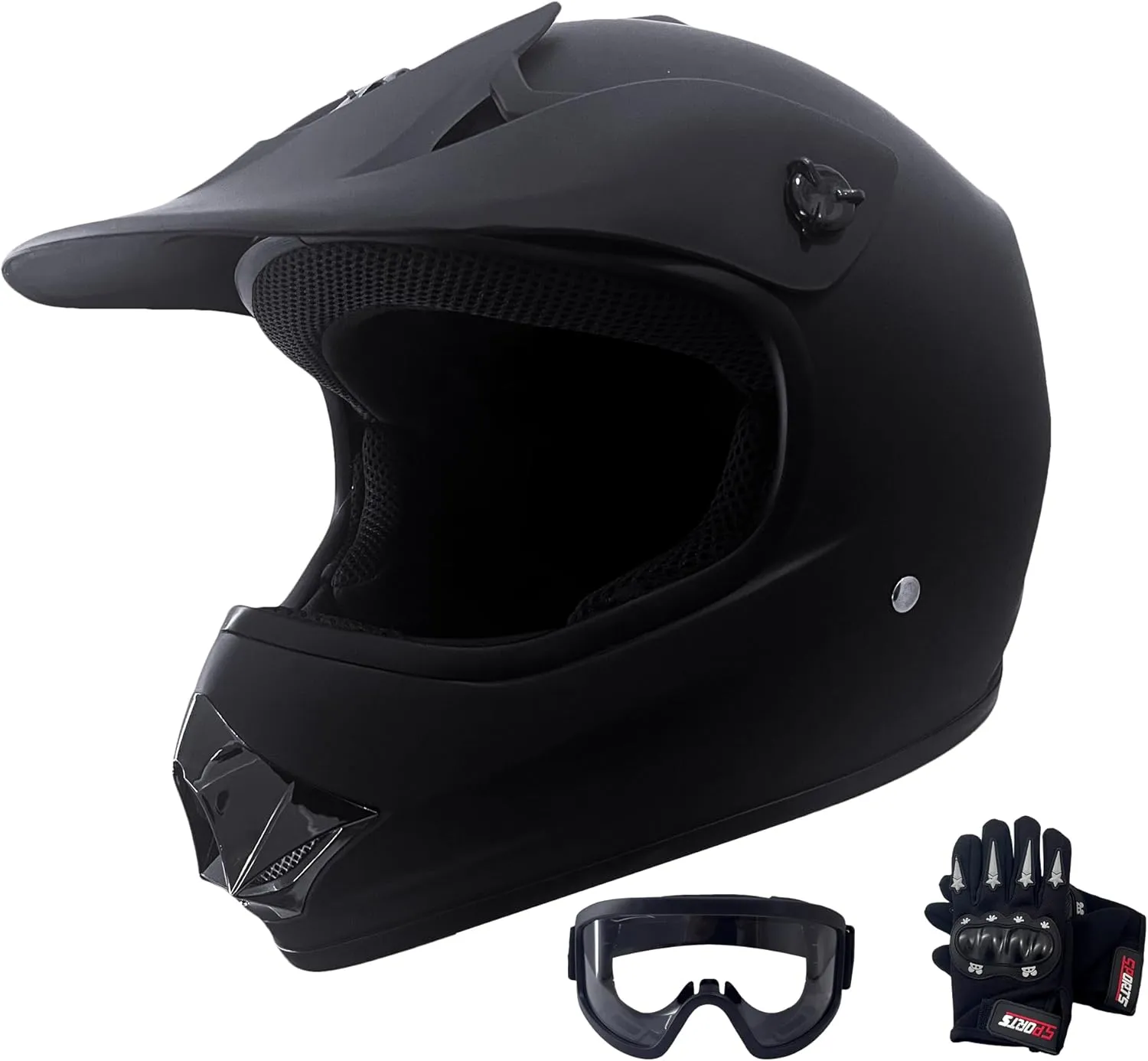 KRN Youth Kids Off-Road Helmet KY-B12 ATV Helmet DOT Approved- Motorcycle Motocross Dirt Bike Helmet