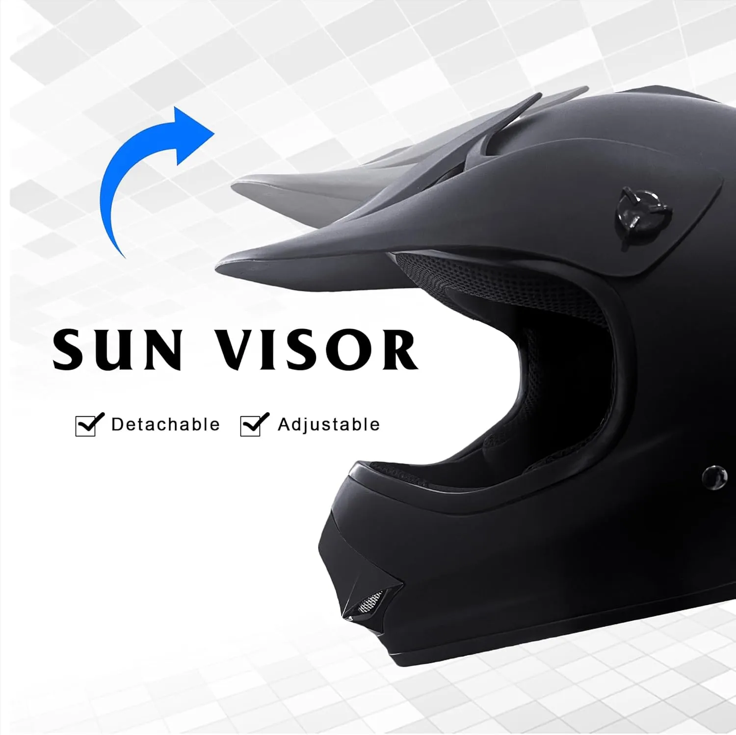 KRN Youth Kids Off-Road Helmet KY-B12 ATV Helmet DOT Approved- Motorcycle Motocross Dirt Bike Helmet