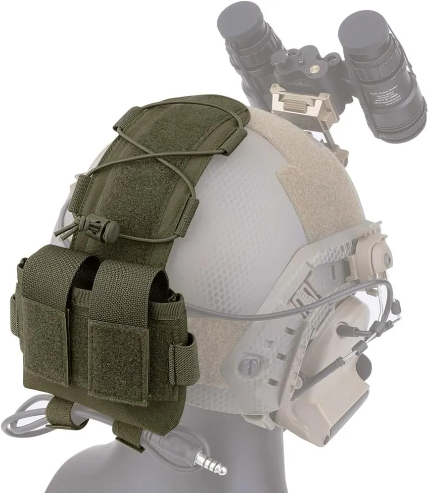 KRYDEX Tactical Helmet Pouch Battery Box Counterweight Pouch Remote Battery Helmet Accessory Storage Bag with Hook and Loop for Tactical Helmet