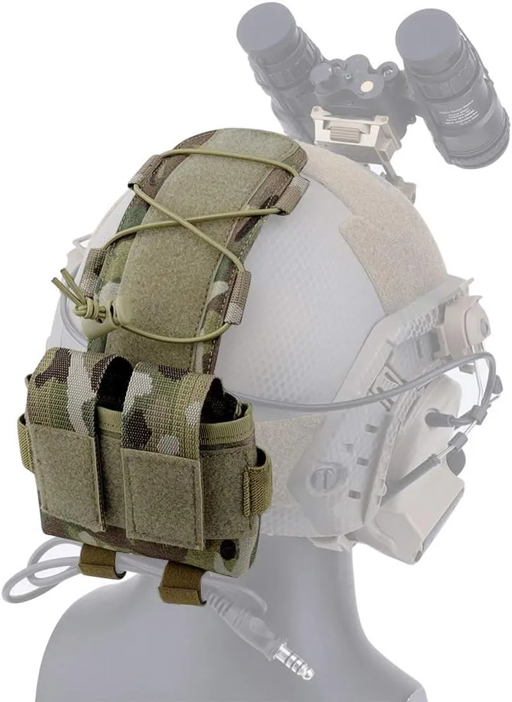 KRYDEX Tactical Helmet Pouch Battery Box Counterweight Pouch Remote Battery Helmet Accessory Storage Bag with Hook and Loop for Tactical Helmet