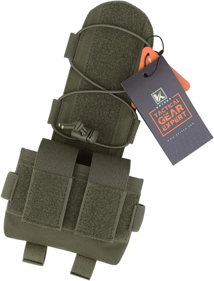 KRYDEX Tactical Helmet Pouch Battery Box Counterweight Pouch Remote Battery Helmet Accessory Storage Bag with Hook and Loop for Tactical Helmet