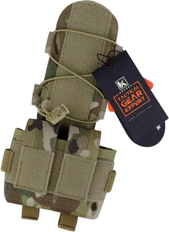 KRYDEX Tactical Helmet Pouch Battery Box Counterweight Pouch Remote Battery Helmet Accessory Storage Bag with Hook and Loop for Tactical Helmet