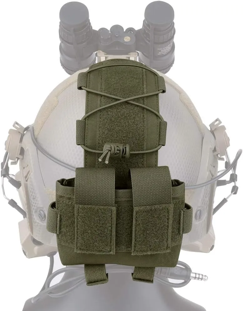 KRYDEX Tactical Helmet Pouch Battery Box Counterweight Pouch Remote Battery Helmet Accessory Storage Bag with Hook and Loop for Tactical Helmet