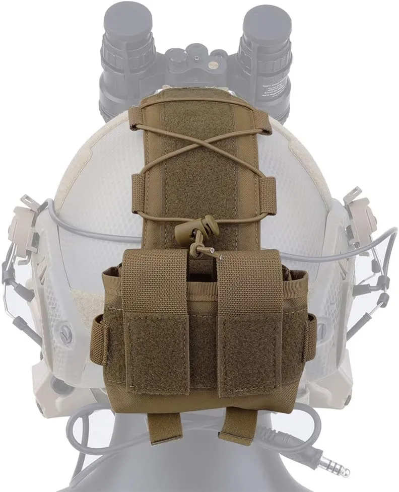 KRYDEX Tactical Helmet Pouch Battery Box Counterweight Pouch Remote Battery Helmet Accessory Storage Bag with Hook and Loop for Tactical Helmet