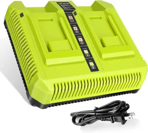 KUNLUN OP401 40V Dual Fast Charger for Ryobi 40 Volt Lithium ion Battery Charger OP4040 OP4026 OP4026A OP4050A OP40601 OP40602 OP4030 OP4015 OP40201 Li-ion Battery