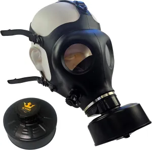 KYNG Israeli Rubber Respirator Style Mask Protection w/Premium Black KYNG 40mm Premium FILTER Canister For Industrial, Chemical Handling, Halloween, Painting, Welding, Prepping, Emergency Preparedness