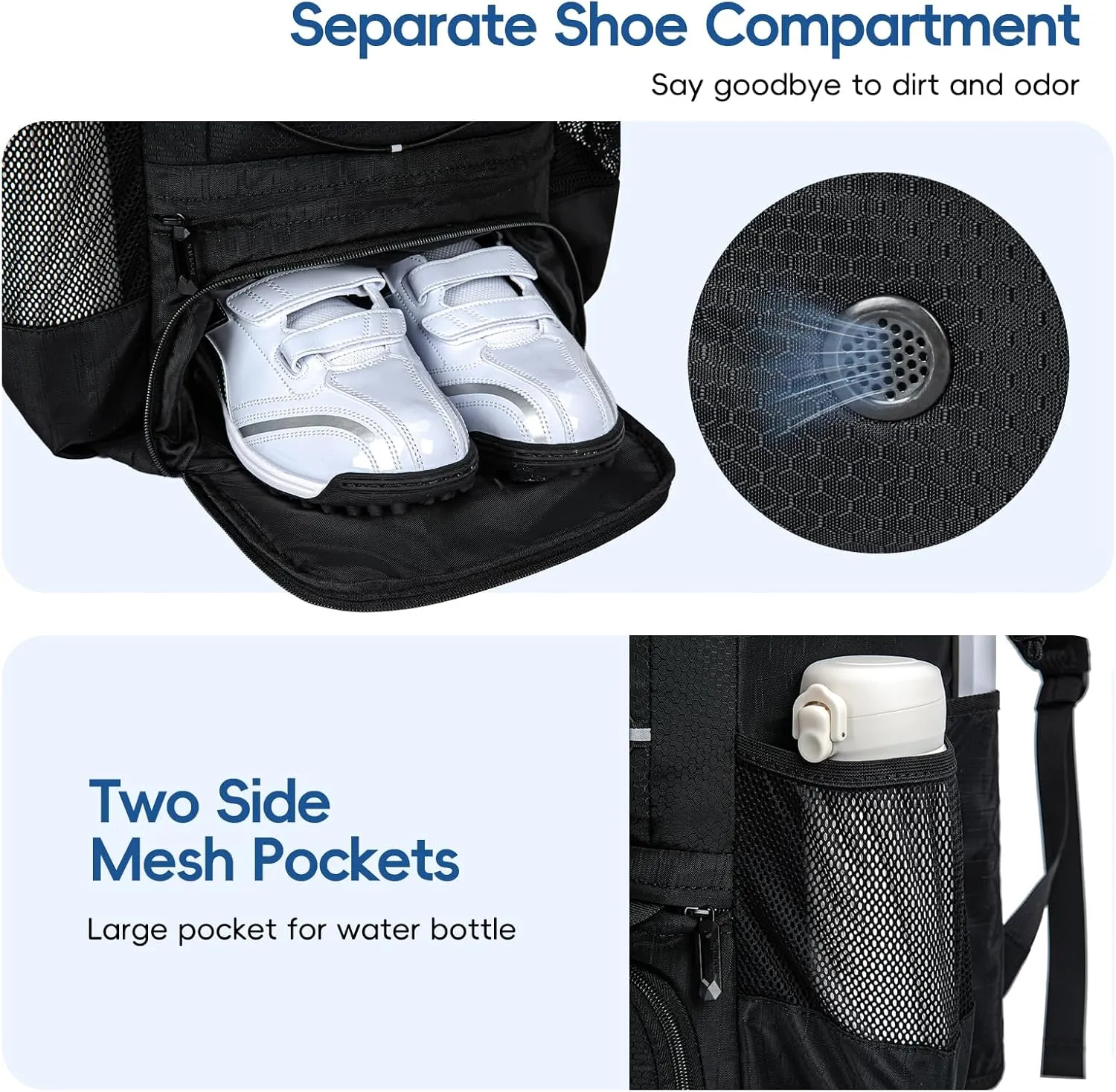 Lacrosse Bag for Kids and Youth, Lacrosse Backpack with Helmet Holder and Shoes Compartment, Waterproof Field Hockey Gears Bag for Boys & Girls