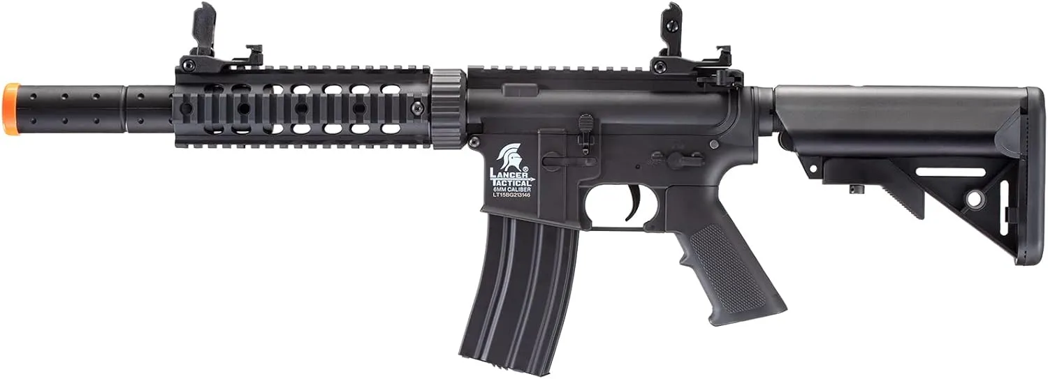 Lancer Tactical Gen 2 Durable Airsoft Gun SD M4 Polymer- Full/Semi-Auto Piactinny Rail AEG Rifle with 0.20g BBS, Charger and Battery