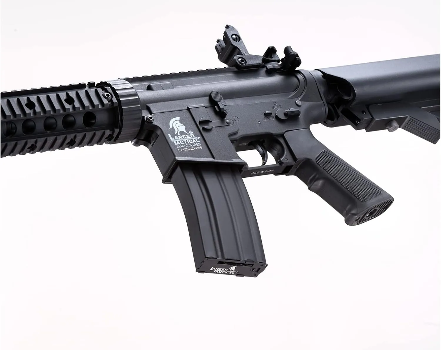 Lancer Tactical Gen 2 Durable Airsoft Gun SD M4 Polymer- Full/Semi-Auto Piactinny Rail AEG Rifle with 0.20g BBS, Charger and Battery