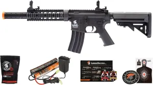 Lancer Tactical Gen 2 Durable Airsoft Gun SD M4 Polymer- Full/Semi-Auto Piactinny Rail AEG Rifle with 0.20g BBS, Charger and Battery