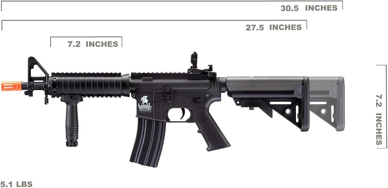 Lancer Tactical Gen 2 MK18 MOD 0 CQB Field AEG Airsoft Gun with Battery, Charger, 1000 Rounds 6mm Pellet and Grip