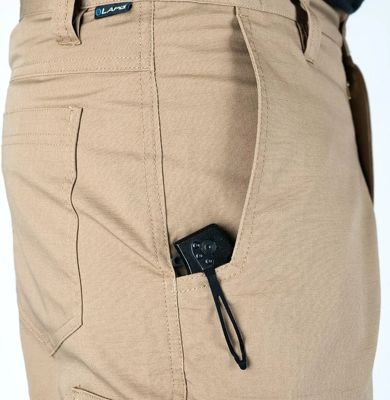 LAPG Men's Core Cargo Tactical Pants, Stretch Waistband, Lightweight & Durable Ripstop CCW Cargo Pants for Men