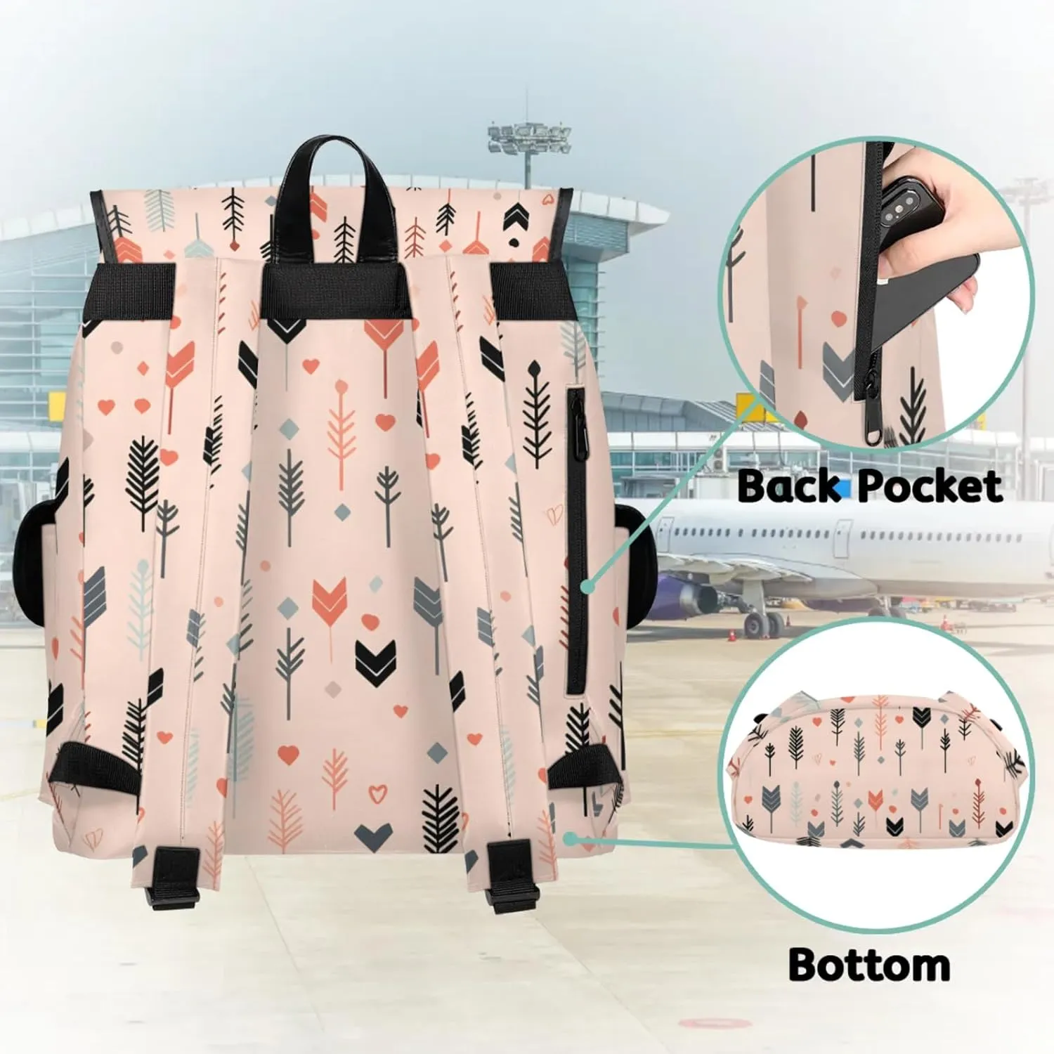 Laptop Backpacks Cute Arrow Travel Backpack for Women Work Backpack Computer Bag for Business Travel Fits 15 Inch Laptop
