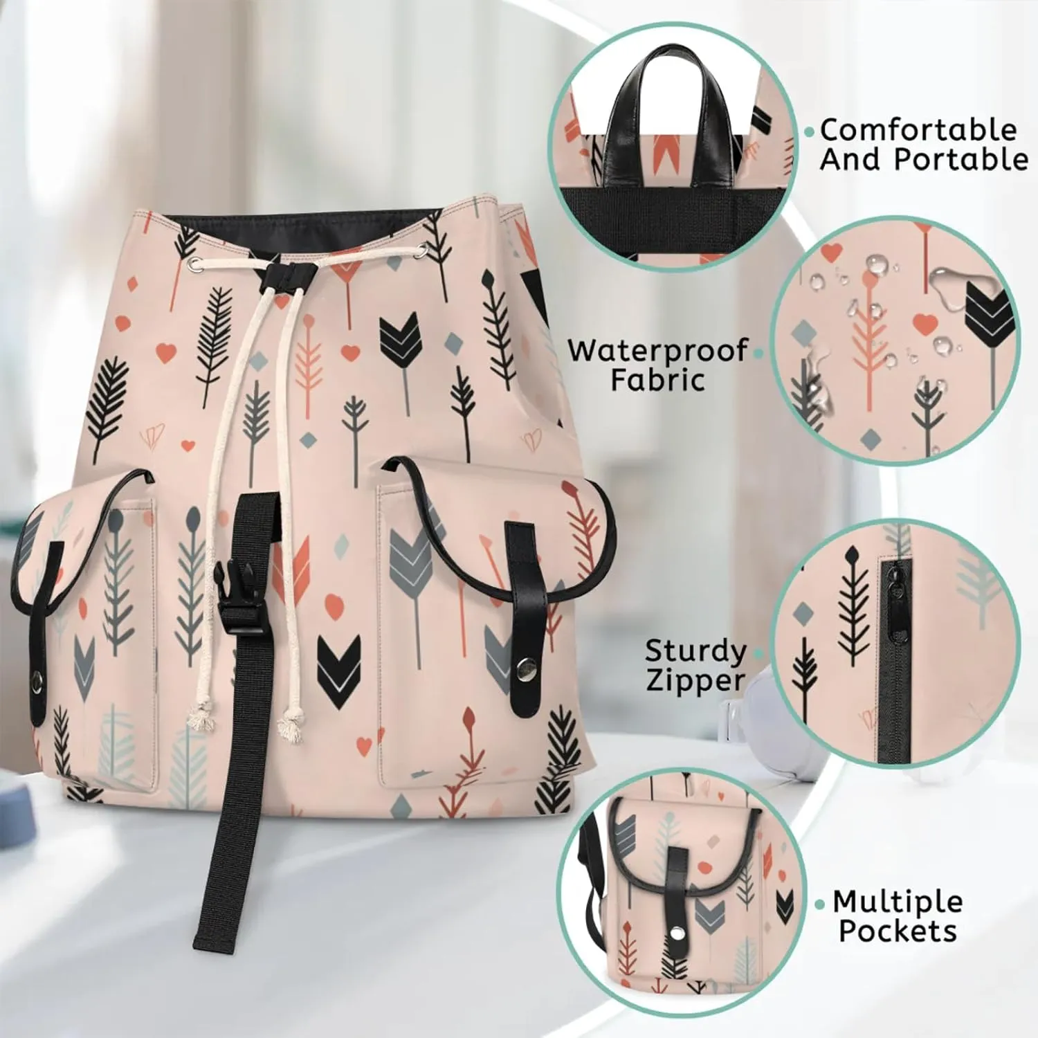 Laptop Backpacks Cute Arrow Travel Backpack for Women Work Backpack Computer Bag for Business Travel Fits 15 Inch Laptop