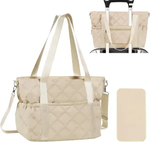Large Crossbody Diaper Tote with Changing Pad, Mommy Storage Bag