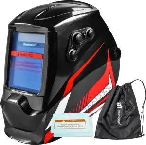 Large Viewing Auto Darkening Welding Helmet with 4 Arc Sensors,True Color Welding Hood Wide Shade 4/5-9/9-13 Welder Mask for TIG MIG Arc Weld Grinding Plasma Cutting,Storage Bag Included