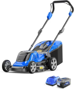 Lawn Mower 40V Brushless 18" Cordless, 5 Cutting Height Adjustments Electric Lawn Mower, Quickly Folding Within 5’s, 4.0AH Battery and Super Charger Included.