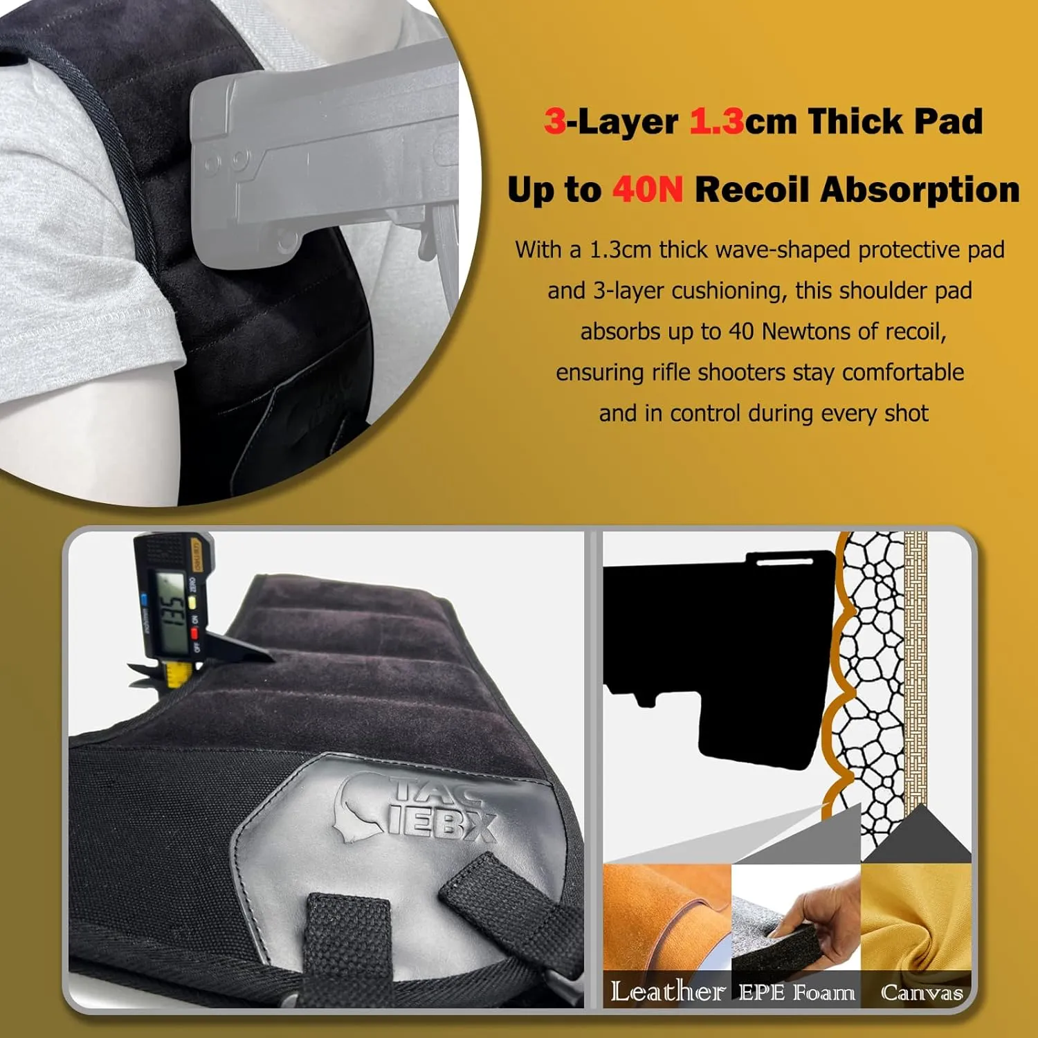 Leather Shoulder Pad for Shooting Recoil Pad Rifle Men Protective Vest Shields Pads Padding for Shotgun Range Hunting