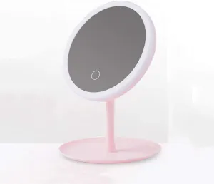 Led Light Makeup Mirror Storage LED Face Mirror Adjustable Touch Dimmer USB Led Vanity Mirror Table Desk Cosmetic Mirror