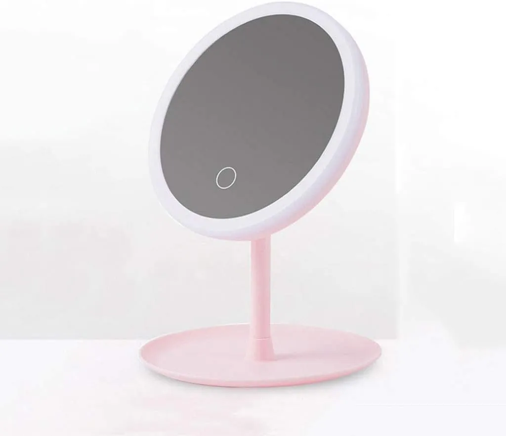 Led Light Makeup Mirror Storage LED Face Mirror Adjustable Touch Dimmer USB Led Vanity Mirror Table Desk Cosmetic Mirror