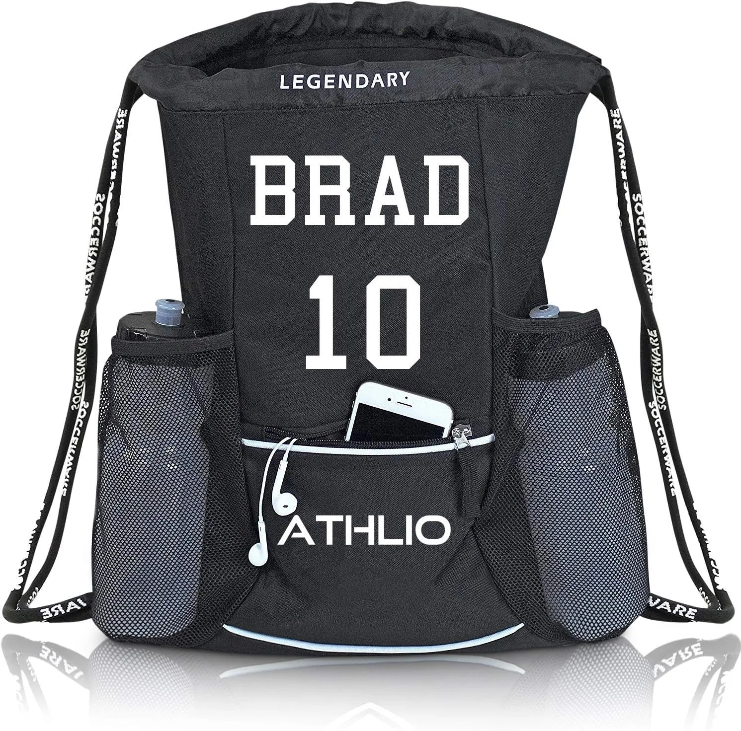 Legendary Drawstring Gym Bag - Waterproof | For Sports & Workout Gear | XL Capacity | Heavy-Duty Sackpack Backpack