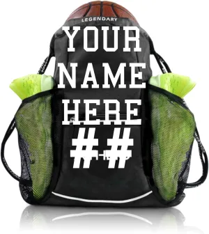 Legendary Drawstring Gym Bag - Waterproof | For Sports & Workout Gear | XL Capacity | Heavy-Duty Sackpack Backpack