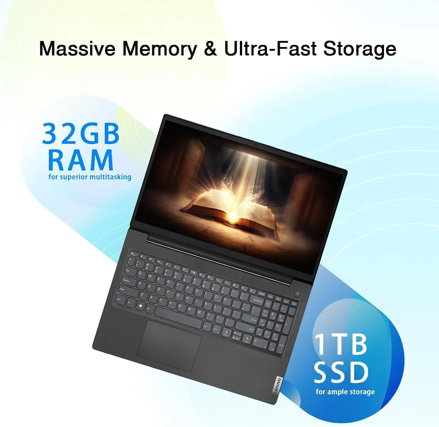 Lenovo V15 Laptop | 32GB RAM | 1TB SSD | Intel 4-core Processor | 15.6" FHD (1920 x 1080) | Ethernet RJ-45 | Military Durability | Long Battery Life | Lightweight Portable Design | Windows 11 Pro