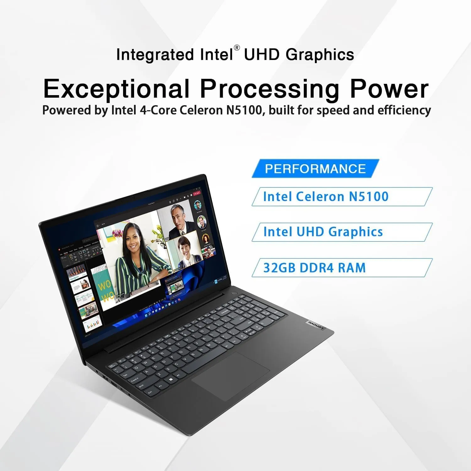 Lenovo V15 Laptop | 32GB RAM | 1TB SSD | Intel 4-core Processor | 15.6" FHD (1920 x 1080) | Ethernet RJ-45 | Military Durability | Long Battery Life | Lightweight Portable Design | Windows 11 Pro