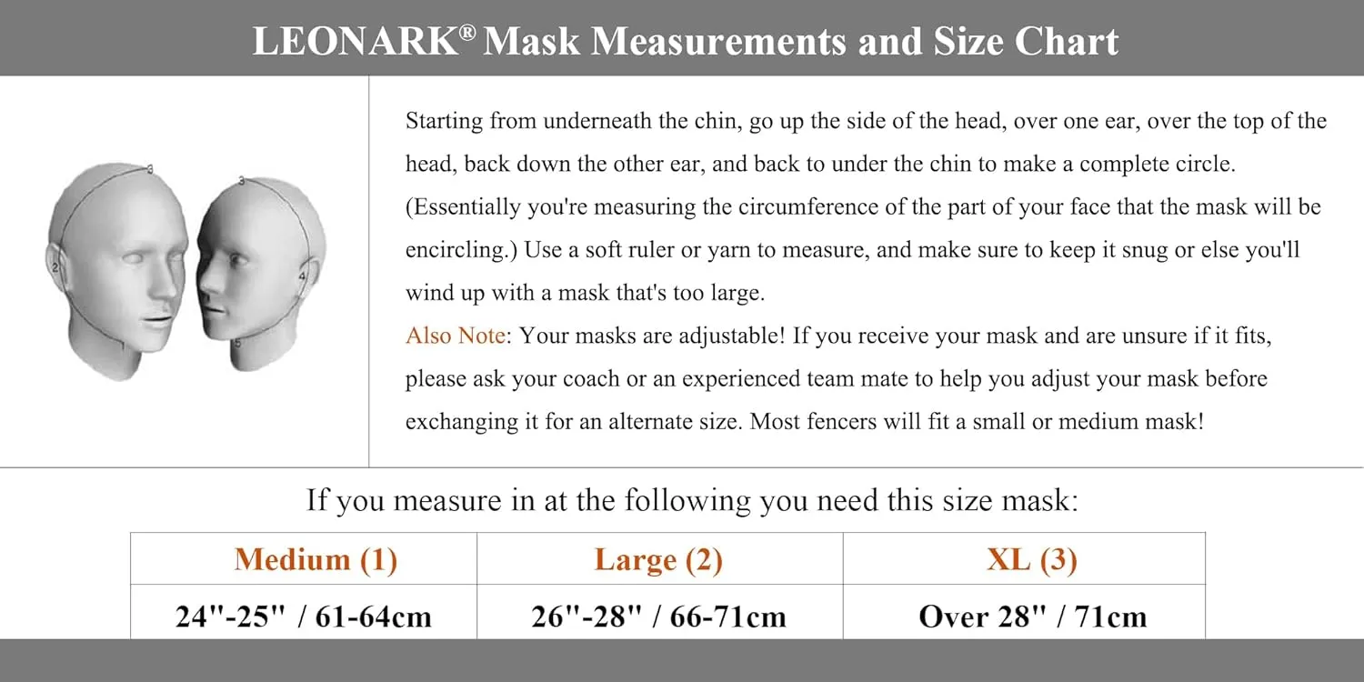 LEONARK Armoury Hema Helmet- Fencing Coach Mask - 1600N National Grade Masque - Fencing Protective Gear with Storage Bag