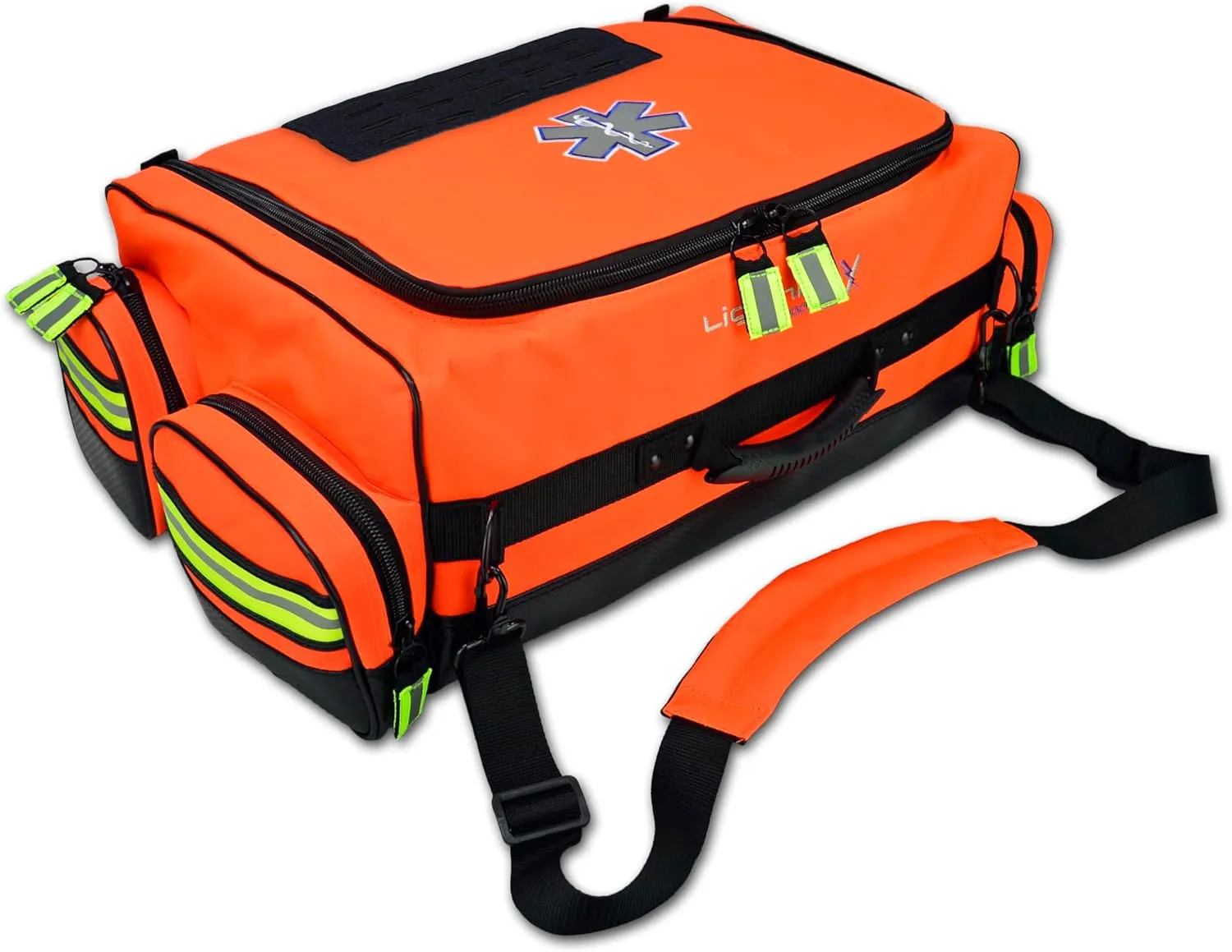 Lightning X Fully Stocked X-Tuff Modular Oxygen Trauma Bag w/ Removable Organizer Pouches for EMS/EMT   First Responder - Orange