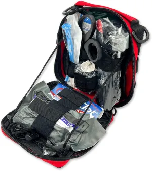 Lightning X Products Premium Nylon MOLLE Emergency Kit, Ideal for Tactical Medics, Military, Outdoor Enthusiasts (8" x 6.5" x 3")