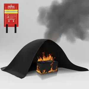 Lipo Battery Fireproof Cover Battery Safe Blanket for Ebike and Escooter Storage,Charging and Discharging, EV Fire Blanket for Lithium Battery (79x118 inch)