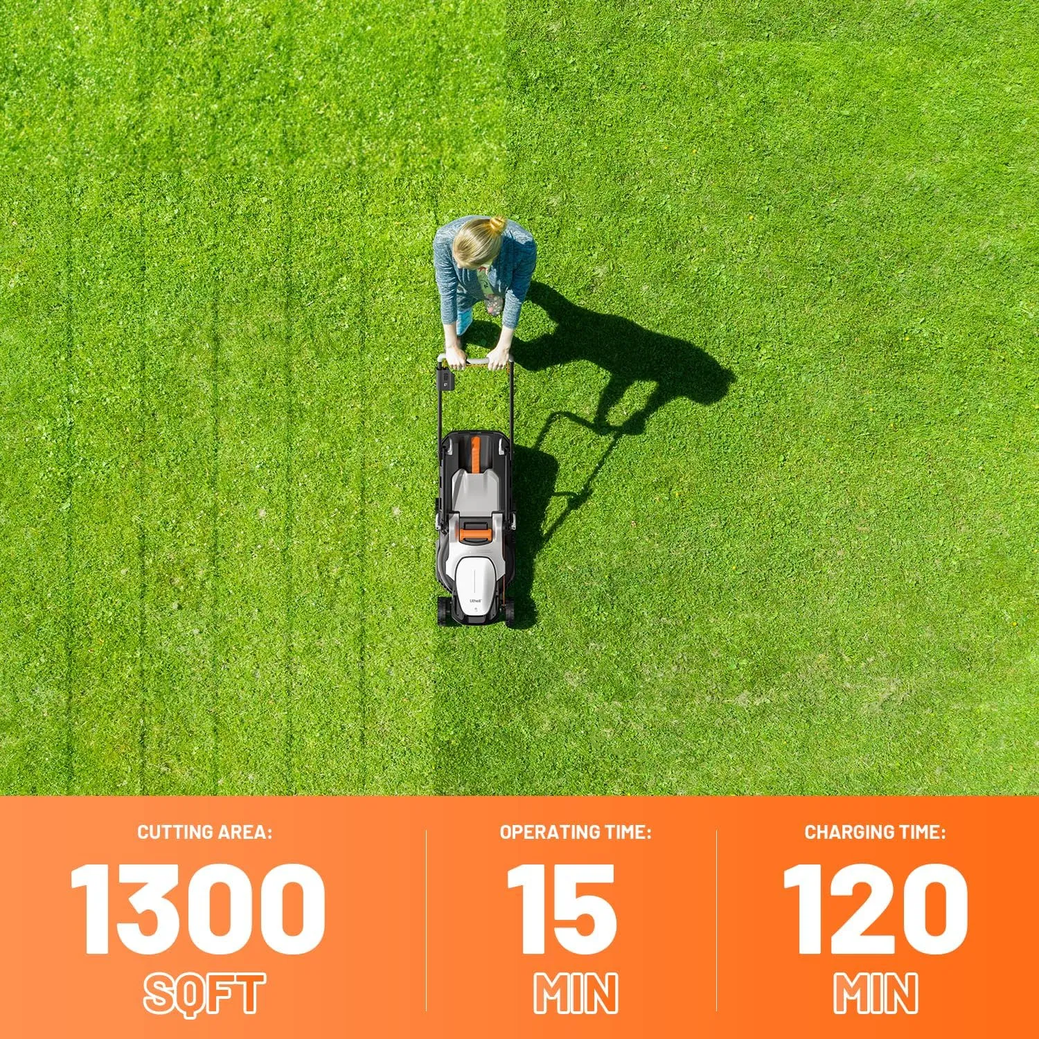 Litheli Cordless Lawn Mower 13 Inch, U20 Handy  20V Electric Lawn Mowers for Garden, Yard and Farm, 5 Heights Adjustment, Light Weight,4.0Ah Portable Battery Included