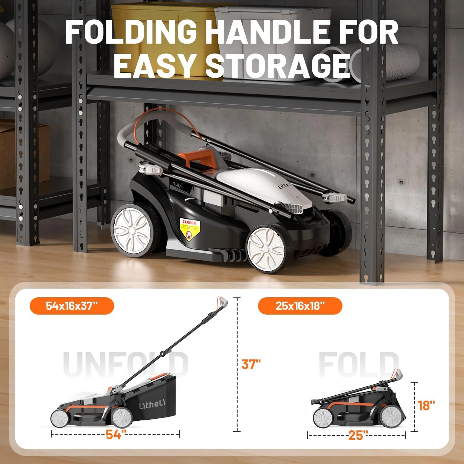 Litheli Cordless Lawn Mower 13 Inch, U20 Handy  20V Electric Lawn Mowers for Garden, Yard and Farm, 5 Heights Adjustment, Light Weight,4.0Ah Portable Battery Included