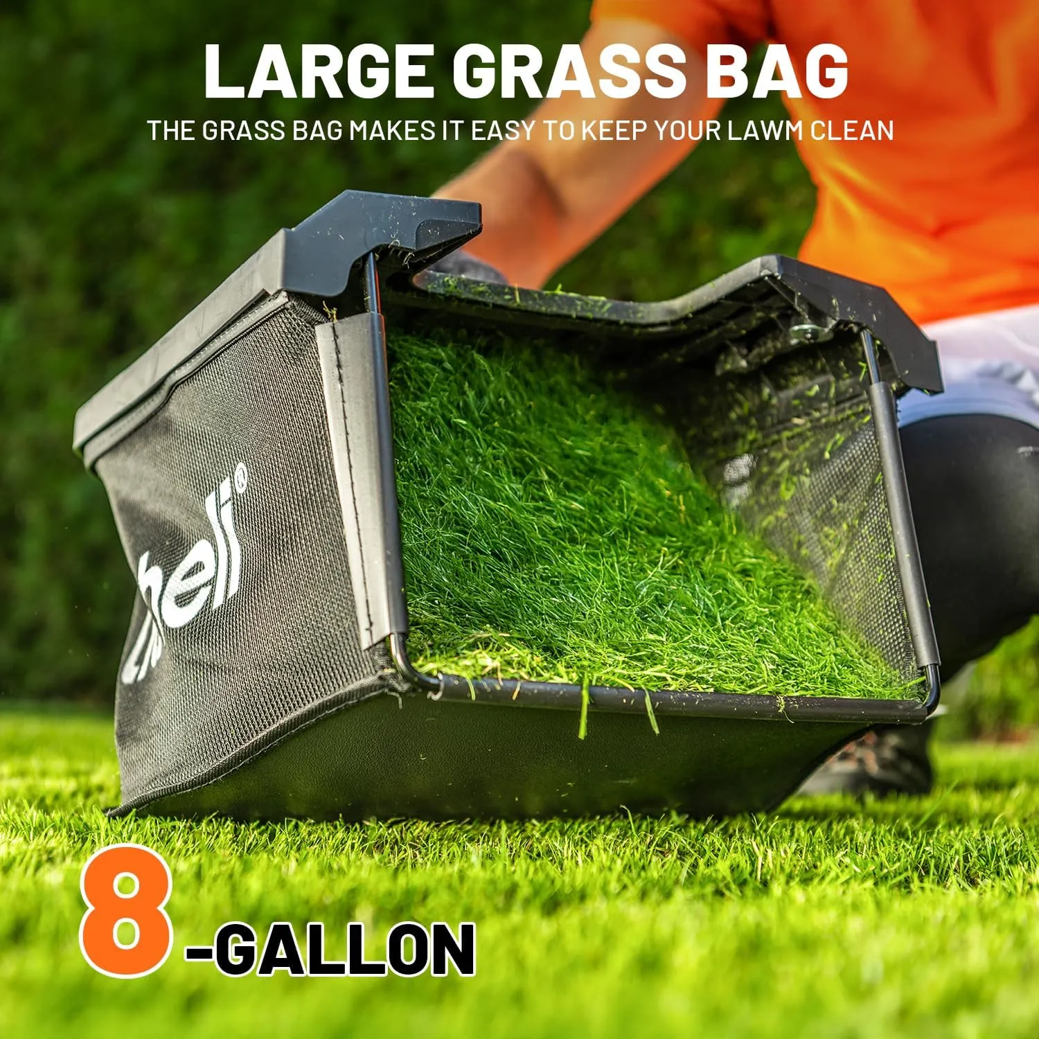 Litheli Electric Lawn Mower Cordless,Grass Cutter Machine for 1600 Sq.Ft.Lawnmower with Motor,13 in Cutting Width,8 Gallon Capacity,Cutting Height from 1 to 2.5 in（Include 4.0 Battery）