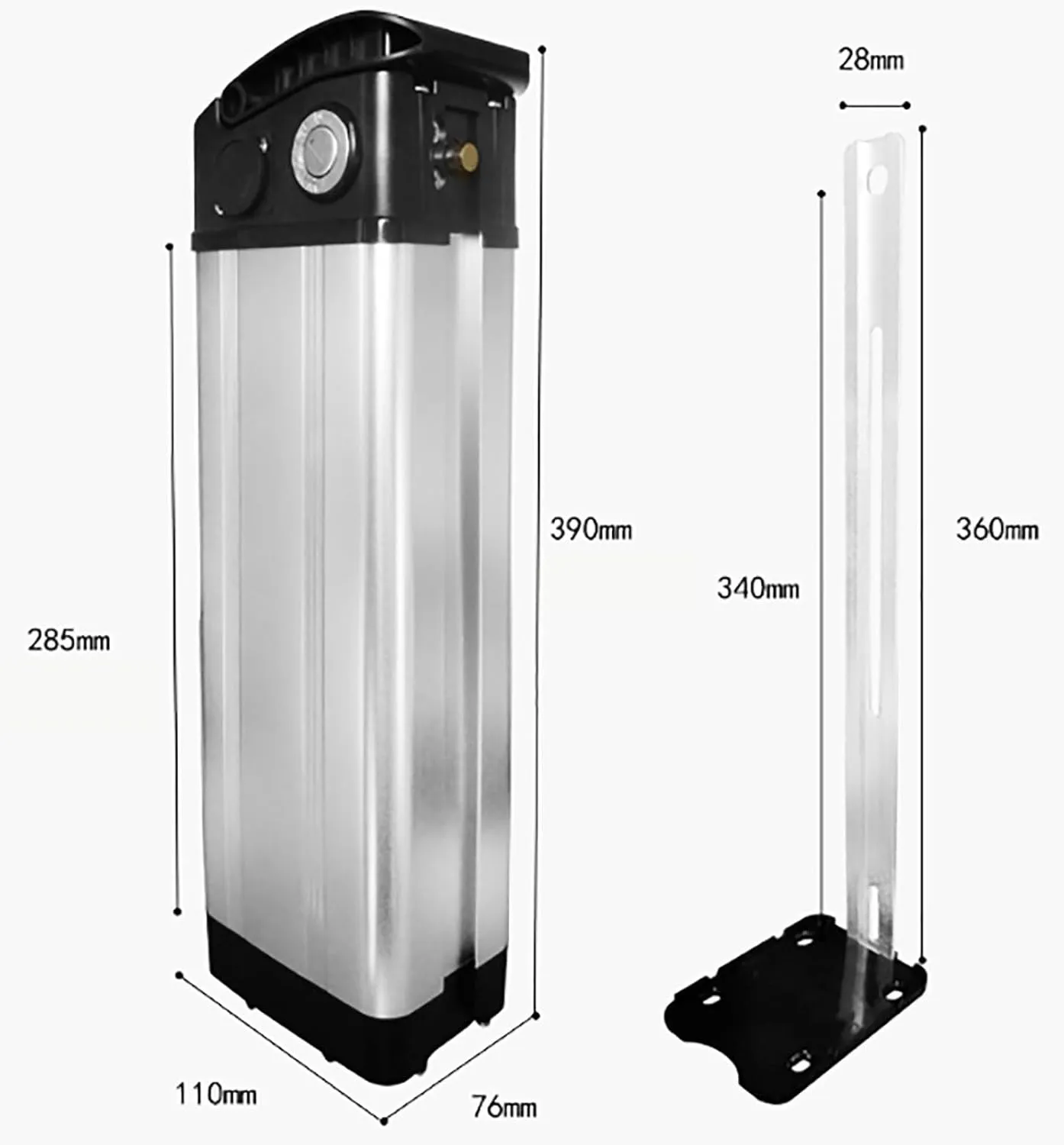 Lithium-Ion Ebike Battery 36V 48V 15AH 17.5AH 18AH 19.2AH 20AH with Charger for 250W-800W Motors(48V 17.5Ah 20Ah)