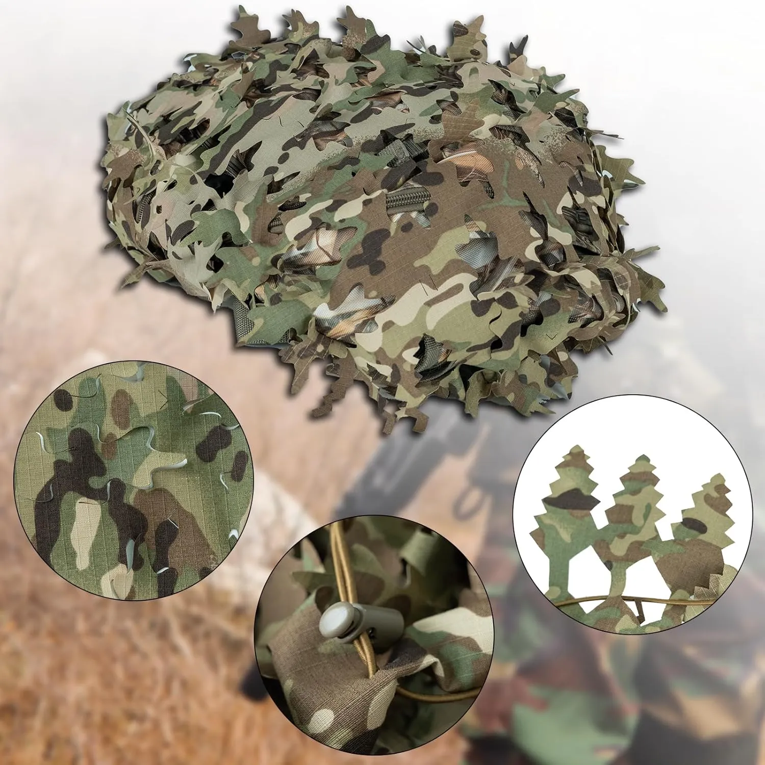 LOOGU Tactical Backpack Cover, Breathable Mesh Camo Camouflage Pack Cover Great for Tactical Military Gear Combat (Backpack Not Included)